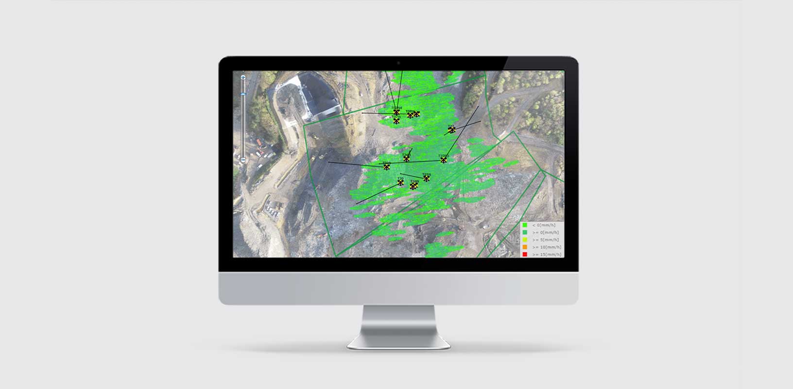 Datos de seguimiento de una vista aérea de una escena ambiental